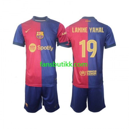 Fotballdrakt FC Barcelona UCL Font Lamine Yamal 19 Barn Hjemmetrøye 2024-2025 Kortermet